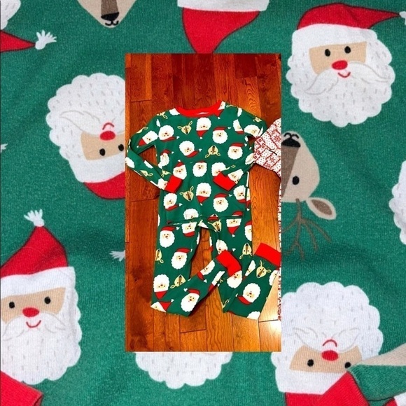 Carters Christmas Santa and Reindeer pajamas - Picture 1 of 4